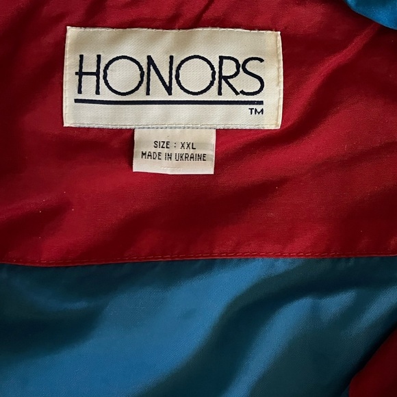 VINTAGE 90s Men's Green Performance Jacket with Blue Hood and Red Accents - Picture 4 of 6